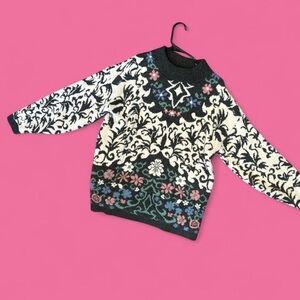 Elegant Floral Knit Sweater